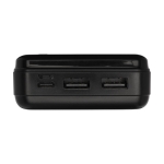 Batterie externe longue autonomie en plastique recyclé 20 000 mAh couleur noir vue détail 1