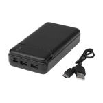 Batterie externe longue autonomie en plastique recyclé 20 000 mAh couleur noir troisième vue