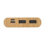 Powerbank en bambou avec LED et bouton ´on´ tactile 10 000 mAh couleur naturel vue détail 1