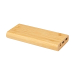 Powerbank en bambou avec LED et bouton ´on´ tactile 10 000 mAh couleur naturel deuxième vue
