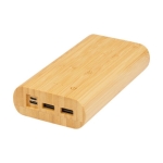 Powerbank en bambou avec LED et bouton ´on´ tactile 20 000 mAh couleur naturel