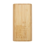 Powerbank en bambou avec LED et bouton ´on´ tactile 20 000 mAh couleur naturel deuxième vue arrière