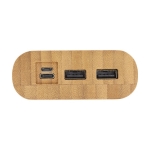 Powerbank en bambou avec LED et bouton ´on´ tactile 20 000 mAh couleur naturel vue détail 1