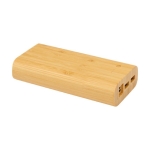 Powerbank en bambou avec LED et bouton ´on´ tactile 20 000 mAh couleur naturel deuxième vue