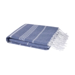 Serviette en coton de type hammam légère et absorbante 150 g/m² couleur bleu marine