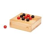 Jeu de morpion en bois de pin avec rangement pour les pièces couleur naturel