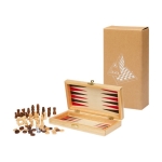 Set de 3 jeux en 1 en bois de pin avec fermeture à charnière couleur naturel deuxième vue