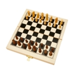 Set de 3 jeux en 1 en bois de pin avec fermeture à charnière couleur naturel quatrième vue