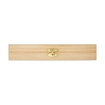 Set de 3 jeux en 1 en bois de pin avec fermeture à charnière couleur naturel vue latérale