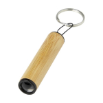Porte-clés lampe torche personnalisé cylindrique en bambou BambooLight couleur naturel