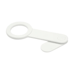 Support téléphone pour PC en plastique recyclé avec adhésif et aimant couleur blanc