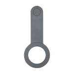 Support téléphone pour PC en plastique recyclé avec adhésif et aimant couleur gris troisième vue frontale