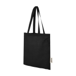 Sac en coton recyclé GRS avec longues poignées 140 g/m² couleur noir