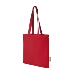 Sac en coton recyclé GRS avec longues poignées 140 g/m² couleur rouge