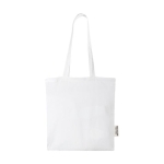 Sac en coton recyclé GRS avec longues poignées 140 g/m² couleur blanc deuxième vue frontale