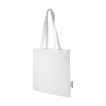 Sac en coton recyclé GRS avec longues poignées 140 g/m² couleur blanc