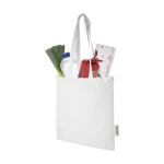 Sac en coton recyclé GRS avec longues poignées 140 g/m² couleur blanc deuxième vue
