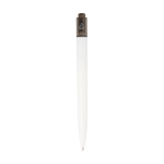 Stylo bicolore en plastique marin recyclé à encre noire couleur noir deuxième vue arrière