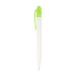 Stylo bicolore en plastique marin recyclé à encre noire couleur vert clair vue latérale
