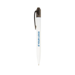 Stylo bicolore en plastique marin recyclé à encre noire avec zone d'impression