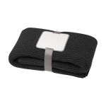 Couverture tricotée en polyester recyclé avec étiquette et ruban couleur noir