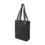 Sac à provisions fourre-tout en polyester recyclé pour PC 14´´ couleur noir vue détail avec logo