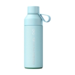 Bouteille thermos en acier et plastique recycle 500ml Ocean Bottle couleur bleu pastel vue impression avec logo 2