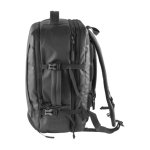 Sac à dos de voyage en polyester avec plusieurs compartiments couleur noir troisième vue