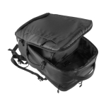 Sac à dos de voyage en polyester avec plusieurs compartiments couleur noir quatrième vue