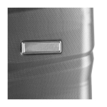 Valise trolley rigide 33L avec roues pivotantes et cadenas intégré couleur gris troisième vue