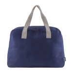 Sac de voyage en coton canvas recyclé avec anses ergonomiques 280 g/m² couleur bleu deuxième vue