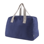 Sac de voyage en coton canvas recyclé avec anses ergonomiques 280 g/m² couleur bleu quatrième vue