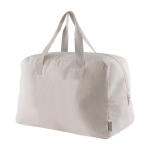 Sac de voyage en coton canvas recyclé avec anses assorties 280 g/m² couleur naturel quatrième vue