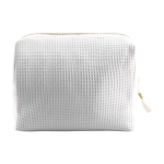 Trousse de toilette en coton gaufré zippée à tirette dorée 240 g/m² couleur blanc deuxième vue