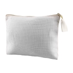 Trousse de toilette en coton zippée à tirette dorée 240 g/m² couleur blanc première vue