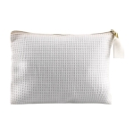 Trousse de toilette en coton zippée à tirette dorée 240 g/m² couleur blanc deuxième vue