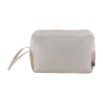 Trousse de toilette en coton Fairtrade à base en jute et anse 220 g/m² couleur naturel deuxième vue