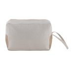 Trousse de toilette en coton Fairtrade à base en jute et anse 220 g/m² couleur naturel vue détaillée