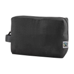 Trousse de toilette en coton Fairtrade noir à anse latérale 220 g/m² couleur noir première vue