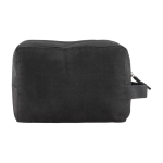 Trousse de toilette en coton Fairtrade noir à anse latérale 220 g/m² couleur noir deuxième vue