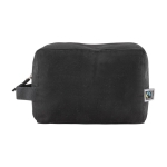 Trousse de toilette en coton Fairtrade noir à anse latérale 220 g/m² couleur noir troisième vue