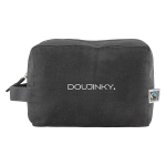 Trousse de toilette en coton Fairtrade noir à anse latérale 220 g/m² couleur noir vue détail 3