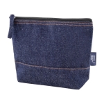 Trousse de toilette en coton recyclé, aspect denim 240 g/m² couleur bleu jean première vue
