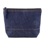 Trousse de toilette en coton recyclé, aspect denim 240 g/m² couleur bleu jean troisième vue