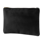 Trousse en velours à détails dorés sur la fermeture éclair et tirette couleur noir première vue