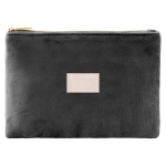 Trousse en velours à détails dorés sur la fermeture éclair et tirette couleur noir sixième vue