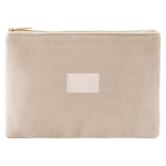 Trousse en velours à détails dorés sur la fermeture éclair et tirette couleur naturel sixième vue