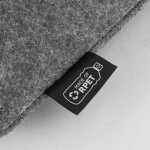 Porte-documents en feutre de polyester recyclé double fermeture éclair couleur gris quatrième vue