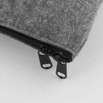 Porte-documents en feutre de polyester recyclé double fermeture éclair couleur gris cinquième vue