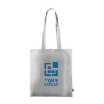 Sac en coton Fairtrade à anses longues, plusieurs coloris 180g/m² couleur blanc avec zone d'impression